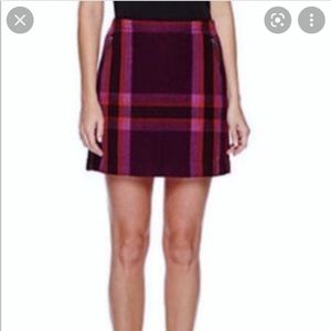 Stylus Plaid Mini Skirt, size 4. Violet, Rust and Black